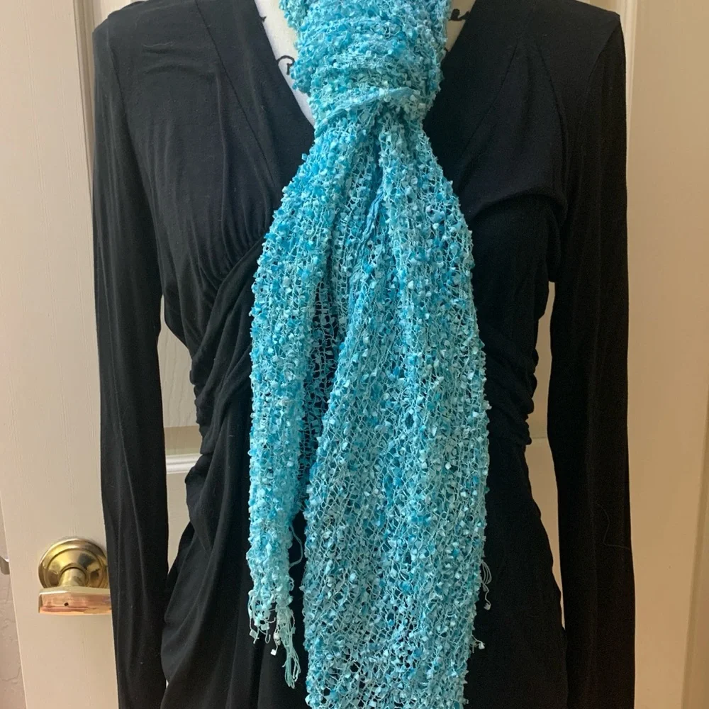 Cheppu Turquoise Textured Scarf